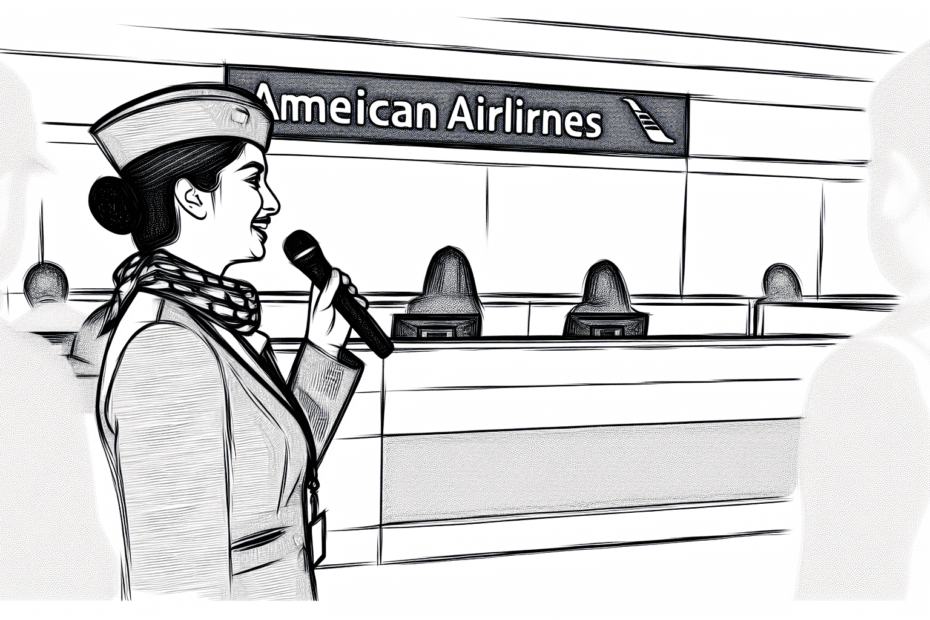 American Airlines gate agent speech