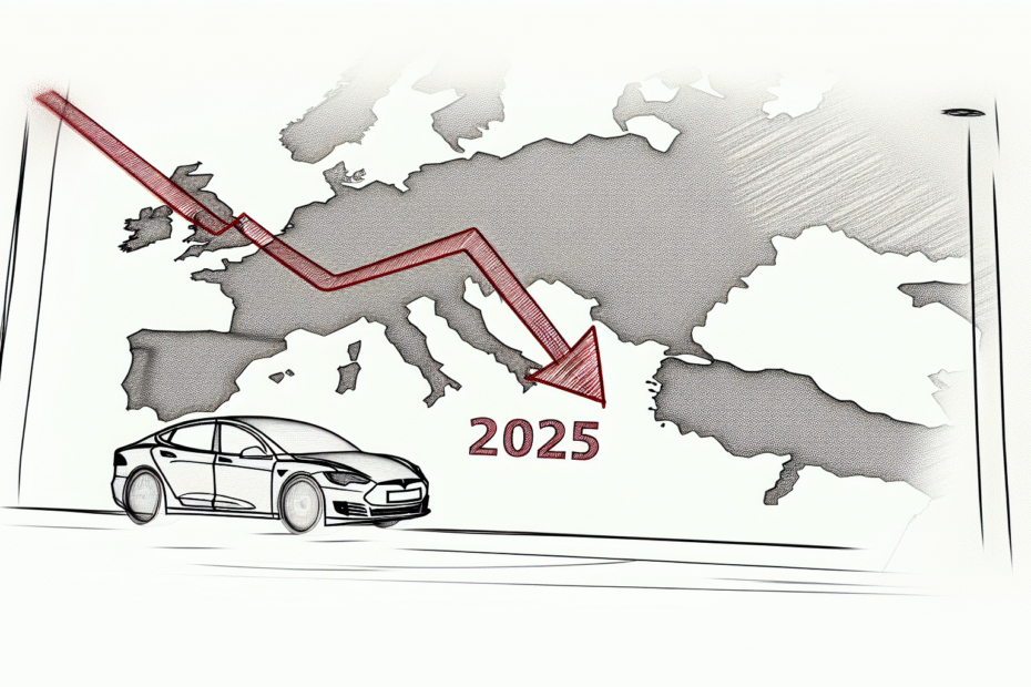 Tesla sales decline Europe 2025
